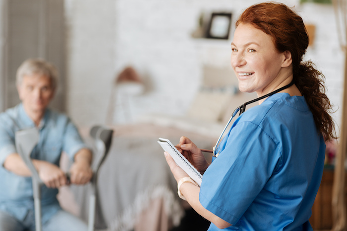 nurse with patient provista healthcare: home health and hospice care